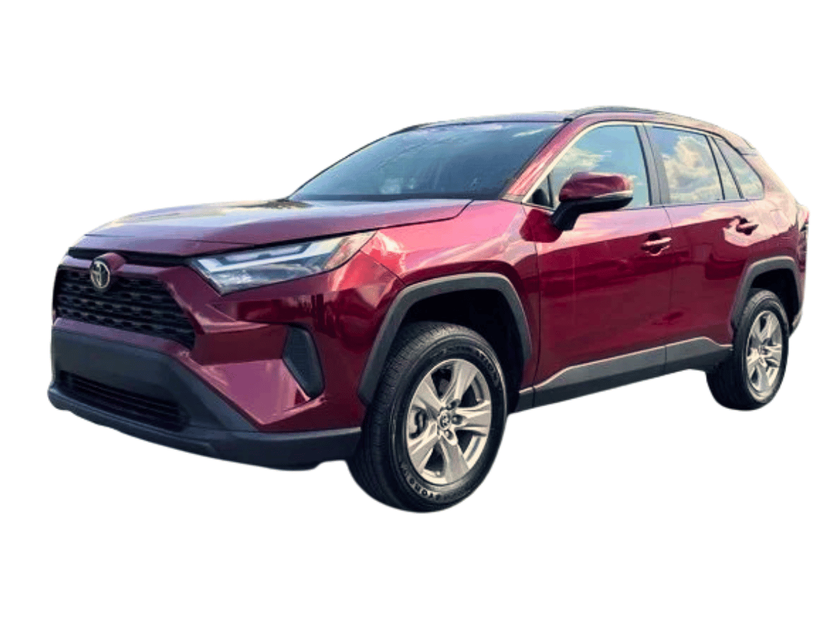 Red 2025 Toyota RAV4 in Fayetteville, AR at Crain Volkswagen of Fayetteville