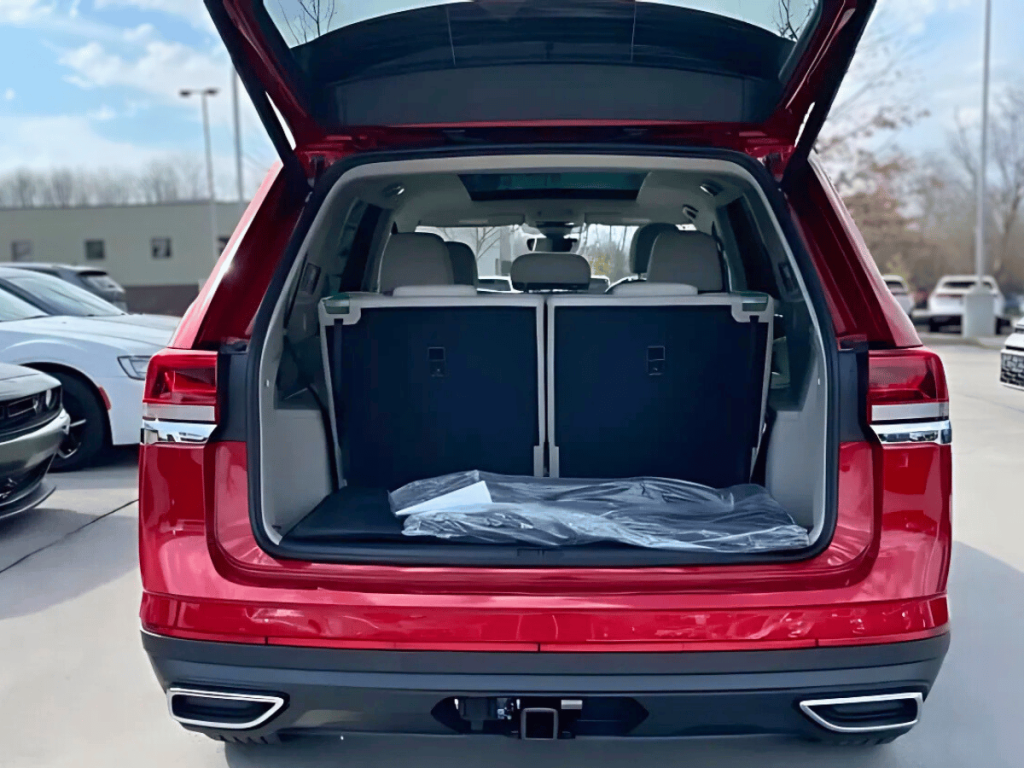 Red Atlas SUV Cargo Area at Crain Volkswagen of Fayetteville