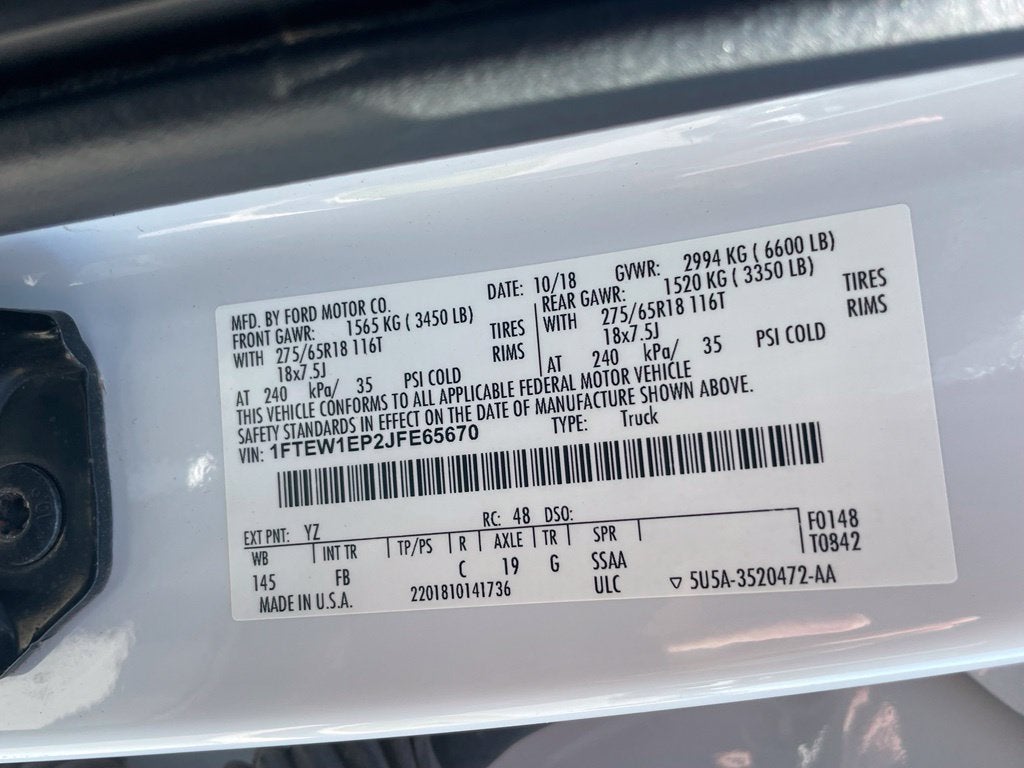 2018 Ford F-150 XLT - REMOTE START / SLIDING REAR WINDOW