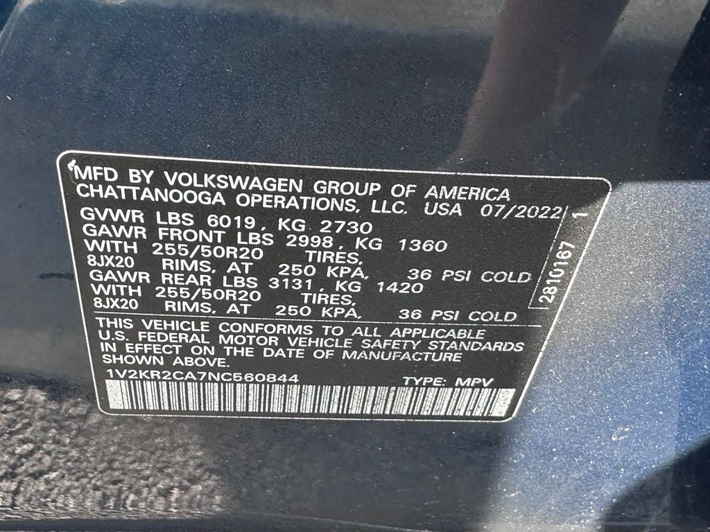 2022 Volkswagen Atlas 3.6L V6 SE w/Technology - WIRELESS CARPLAY / POWER LIFTGATE