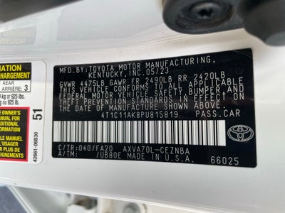 2023 Toyota Camry LE FWD - PRE-COLLISION SYSTEM / BLIND SPOT MONITOR