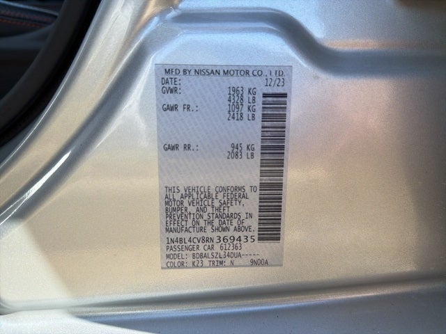 2024 Nissan Altima 2.5 SR