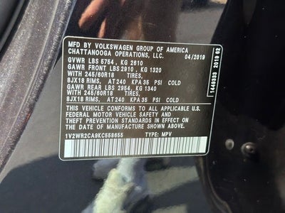 2019 Volkswagen Atlas 3.6L V6 SE CLEAN CARFAX