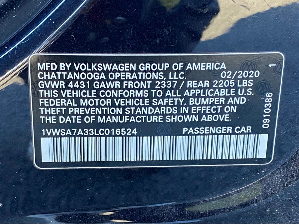 2020 Volkswagen Passat 2.0T SE