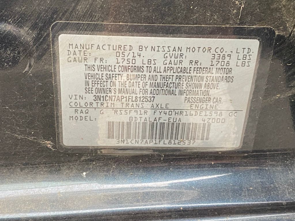 2015 Nissan Versa 1.6 S