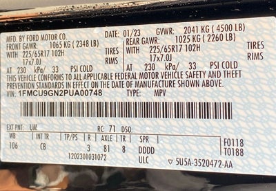 2023 Ford Escape Active HEATED STEERING