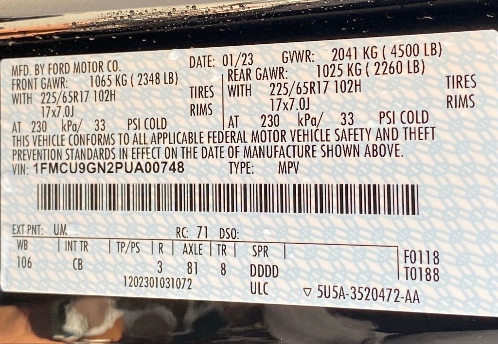 2023 Ford Escape Active HEATED STEERING