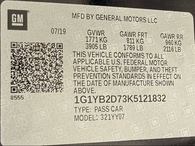 2019 Chevrolet Corvette Stingray 1LT