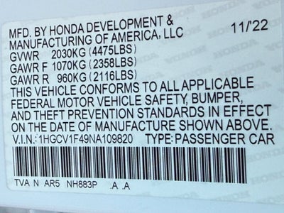 2022 Honda Accord Sport Special Edition - CLEAN CARFAX / ONE OWNER