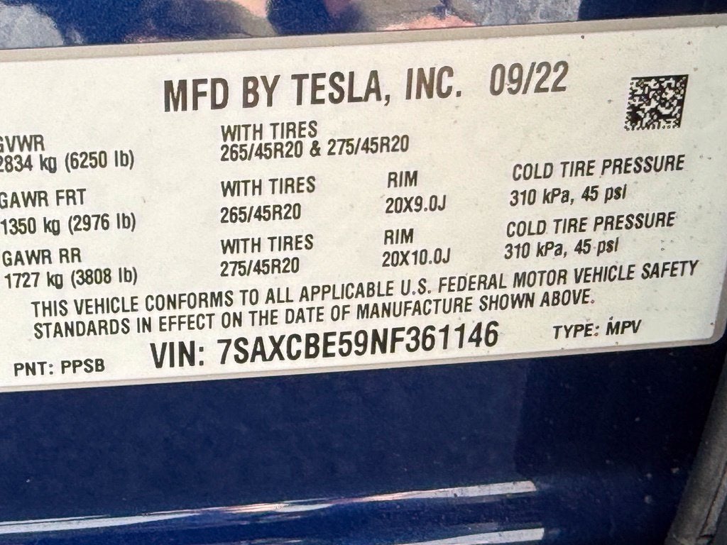 2022 Tesla Model X Base - AWD / 3RD ROW / CLEAN CARFAX