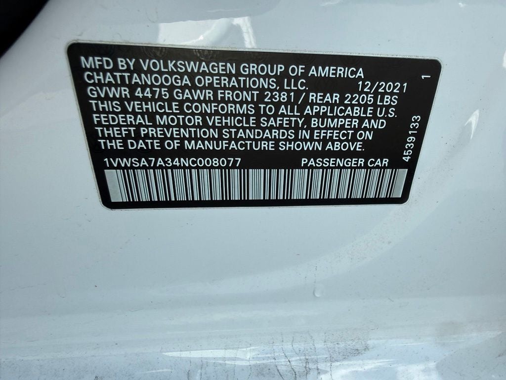 2022 Volkswagen Passat 2.0T SE