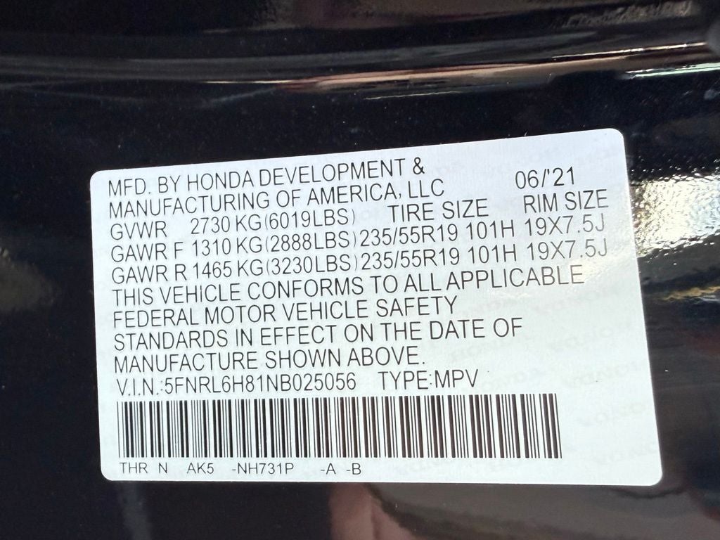 2022 Honda Odyssey Touring