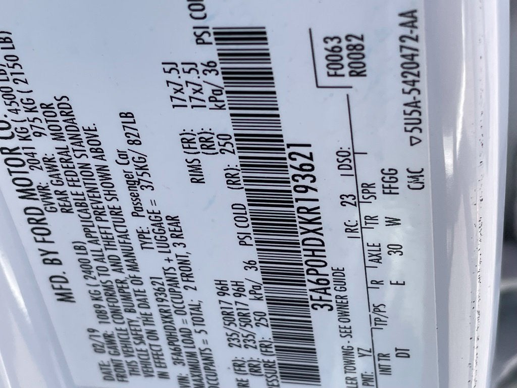 2019 Ford Fusion SE