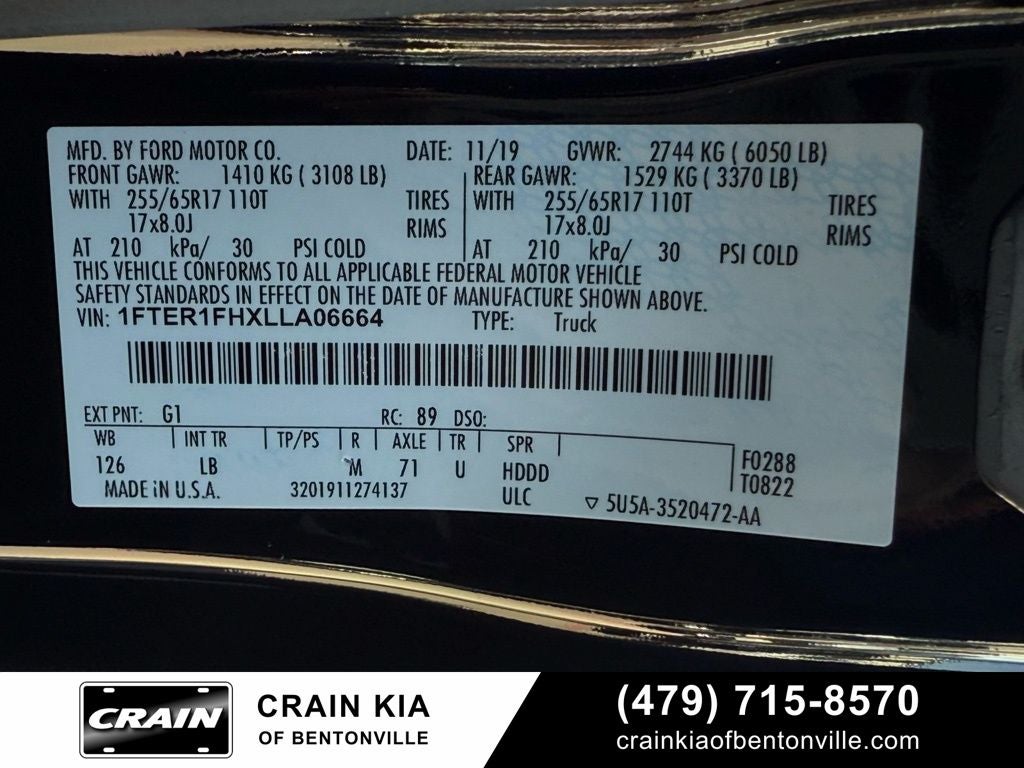 2020 Ford Ranger XLT - 4WD