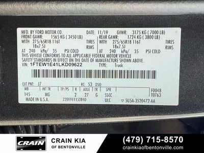 2020 Ford F-150 XLT - 4WD / 302A / CLEAN CARFAX / ONE OWNER