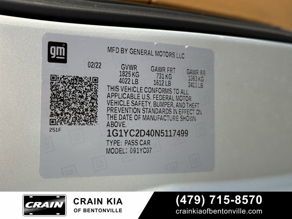 2022 Chevrolet Corvette Stingray 3LT