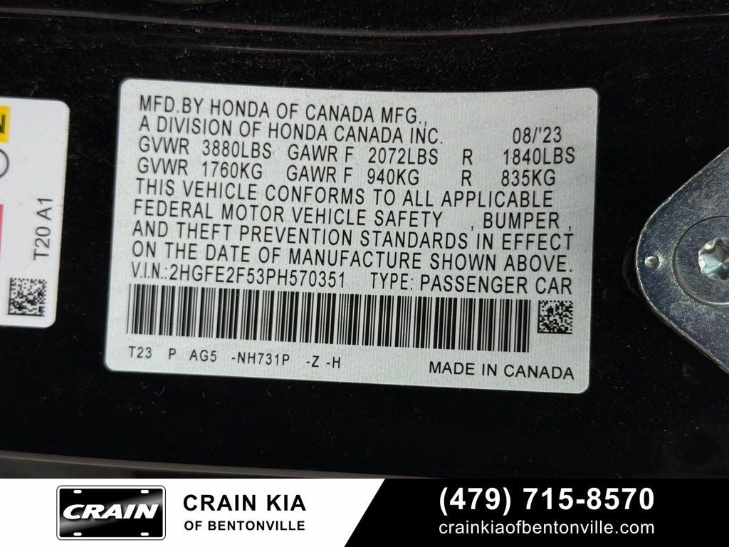 2023 Honda Civic Sport - CLEAN CARFAX / ONE OWNER
