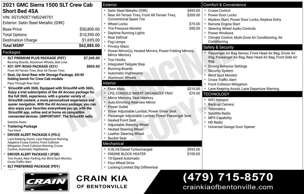 2021 GMC Sierra 1500 SLT Premium Plus - 4WD