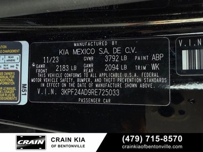 2024 Kia Forte LXS - KIA CPO / CARFAX ONE OWNER