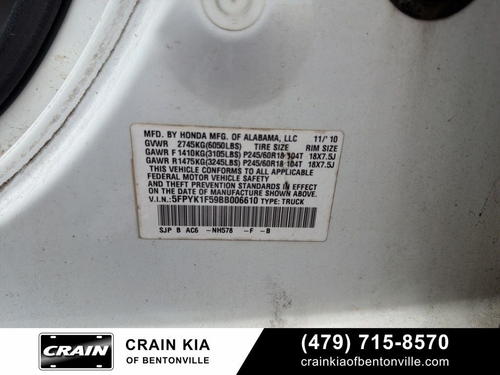 2011 Honda Ridgeline RTL - 4WD / SUNROOF / AS-IS DUE TO AGE