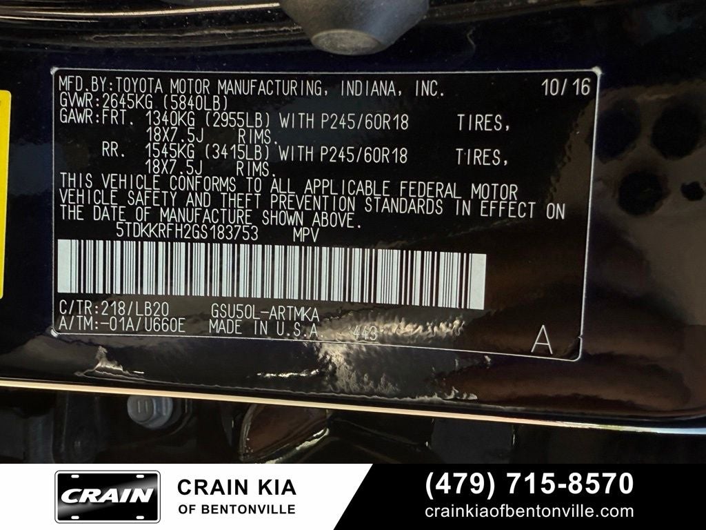 2016 Toyota Highlander XLE V6 - SUNROOF / CLEAN CARFAX / 3RD ROW