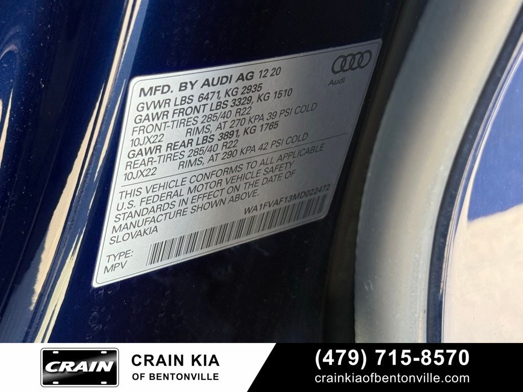 2021 Audi Q8 55 Prestige quattro - AWD / PANORAMIC SUNROOF