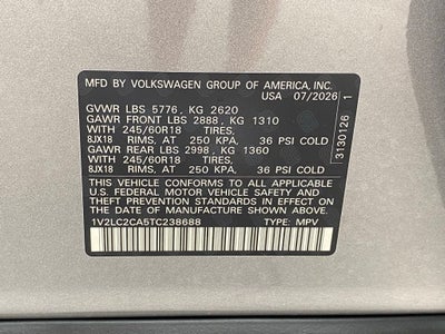 2026 Volkswagen Atlas Cross Sport 2.0T SE