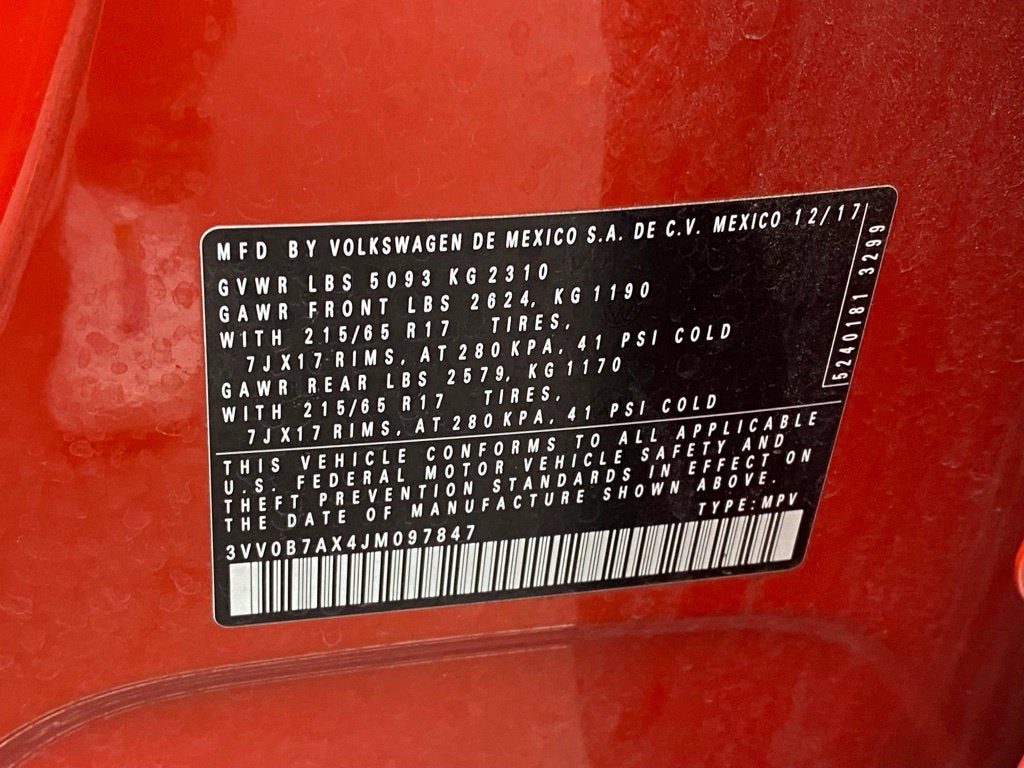 2018 Volkswagen Tiguan 2.0T S 4Motion