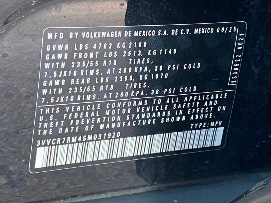 2025 Volkswagen Tiguan 2.0T S