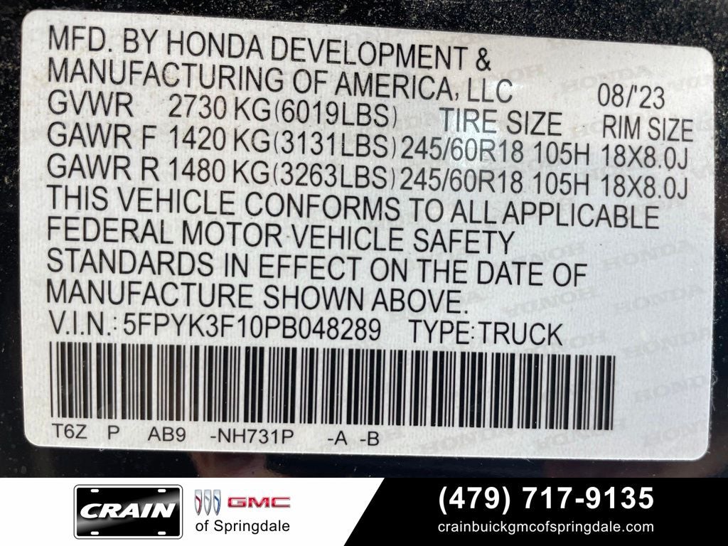 2023 Honda Ridgeline Sport
