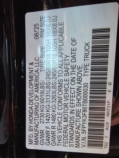 2026 Honda Ridgeline Black Edition