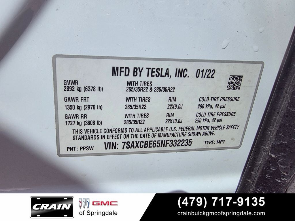 2022 Tesla Model X Plaid 6-Seat / Full Self-Driving