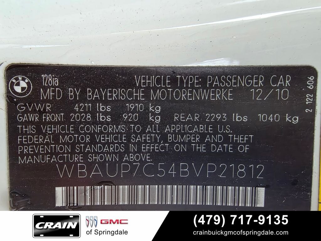 2011 BMW 1 Series 128i