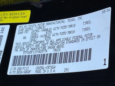 2015 Toyota Tundra 4WD Truck SR
