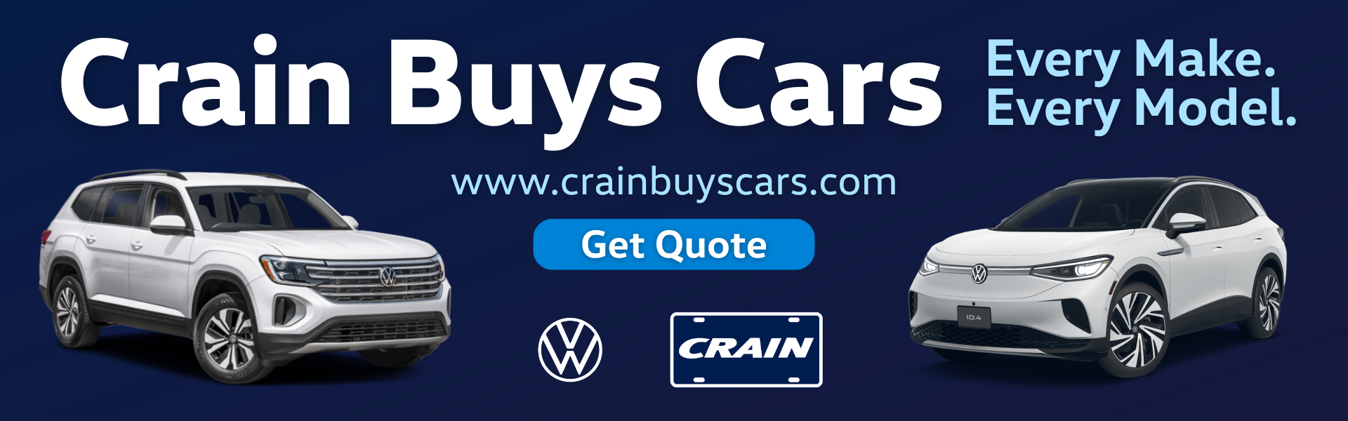 Get a quote for your vehicle with Crain Buys Cars today!