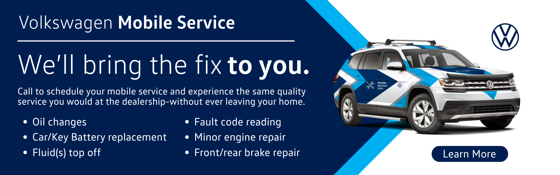 Learn more about Volkswagen Mobile Service at Crain VW