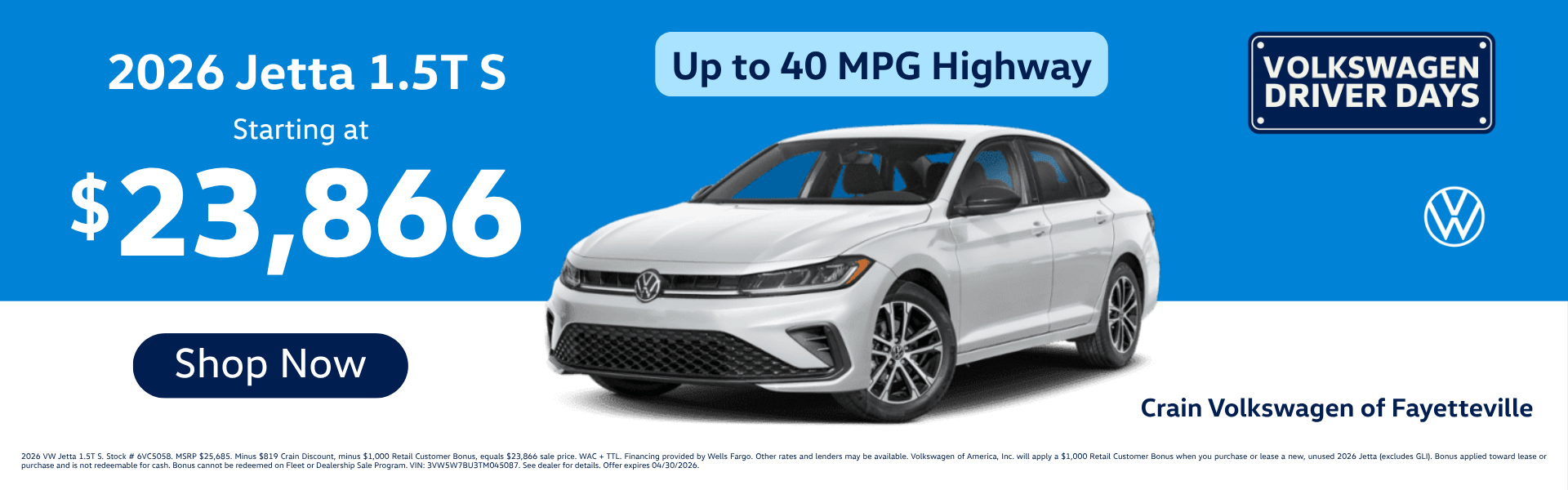 Browse Jetta Inventory in Fayetteville, AR.